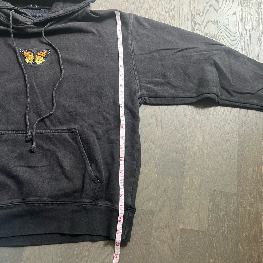 Brandy Melville black embroidered butteryfly hoodie - Picture 6 of 7